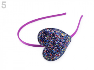 Čelenka do vlasů glitrová se srdcem