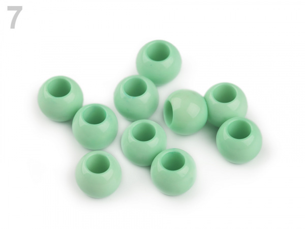 Plastové korálky s velkým průvlekem 9x12 mm