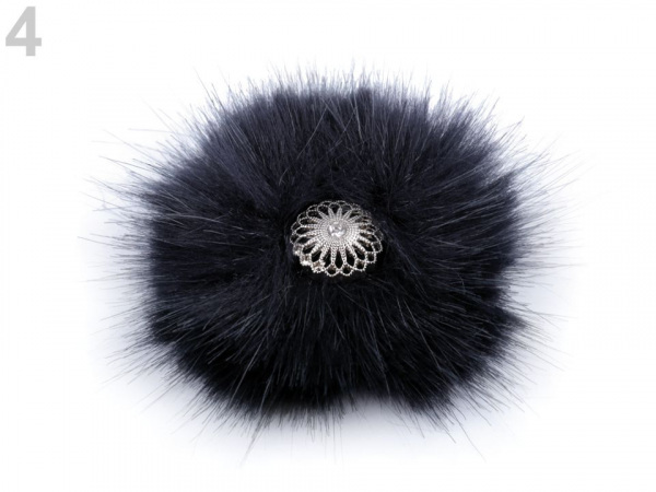 Kožešinová brož s klipem na obuv, na oděvy