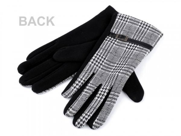 Dámské úpletové rukavice kárované