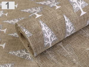 Imitace juty šíře 48 cm zimní stromeček