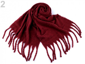Šála zimní  jednobarevná s dredy 50x185 cm