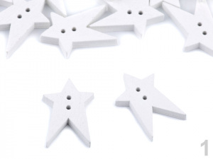 Dřevěný dekorační knoflík hvězda malá