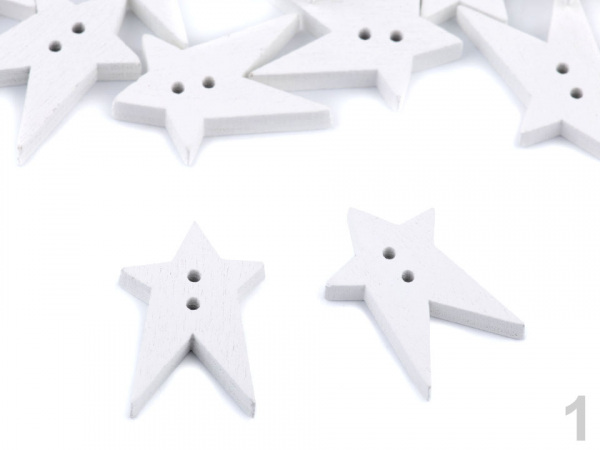 Dřevěný dekorační knoflík hvězda malá