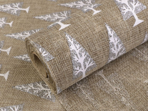 Imitace juty šíře 48 cm zimní stromeček