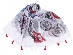Šátek / šála mandala se střapci 90x180 cm