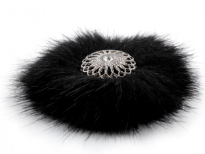 Kožešinová brož s klipem na obuv, na oděvy