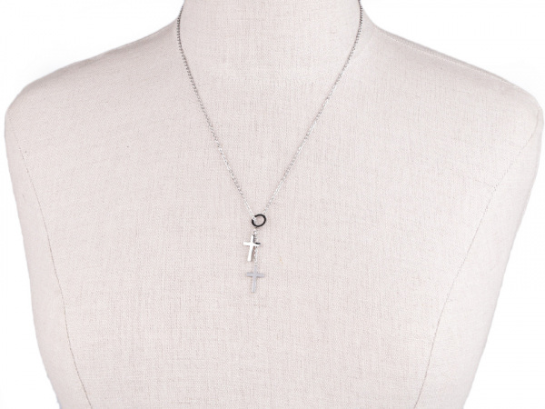 Náhrdelník z nerezové oceli křížky, madona, anděl