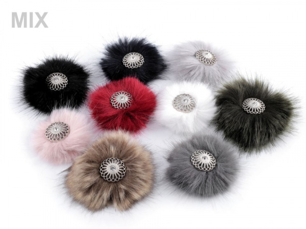 Kožešinová brož na patent na obuv, na oděvy