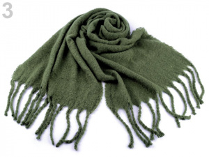 Šála zimní  jednobarevná s dredy 50x185 cm