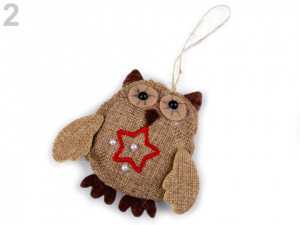 Jutová dekorace sova