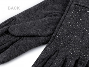 Dámské úpletové rukavice s kamínky