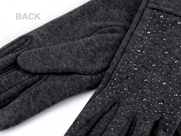 Dámské úpletové rukavice s kamínky