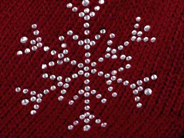 Dámské pletené rukavice vločka s kamínky Capu