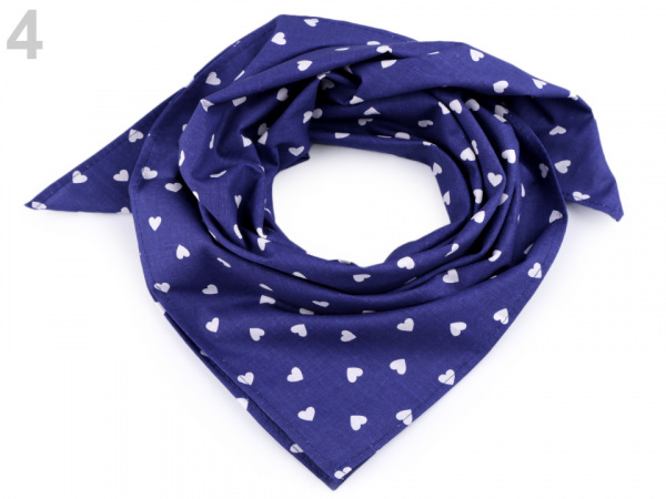 Bavlněný šátek se srdíčky