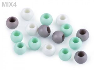 Plastové korálky s velkým průvlekem 9x12 mm