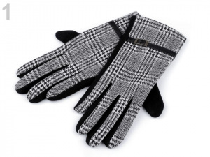 Dámské úpletové rukavice kárované