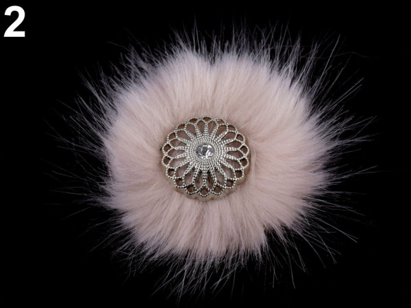 Kožešinová brož na patent na obuv, na oděvy