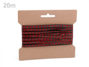 Károvaná stuha s lurexem šíře 6 mm vánoční