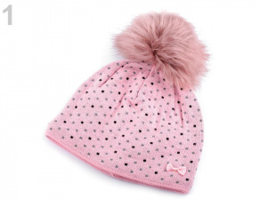 Dívčí zimní čepice s bambulí Capu