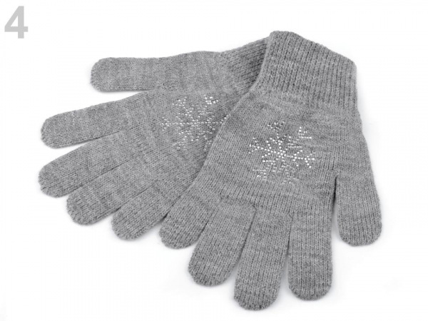 Dámské pletené rukavice vločka s kamínky Capu