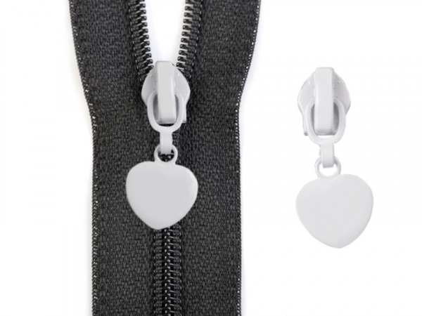 Jezdec ke spirálovým zipům 5 mm srdce