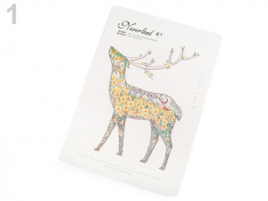 Sešit / zápisník linkovaný velký liška, jelen, zajíc, velryba Languo 18,5x26 cm