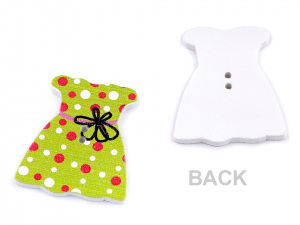 Dřevěný dekorační knoflík šaty