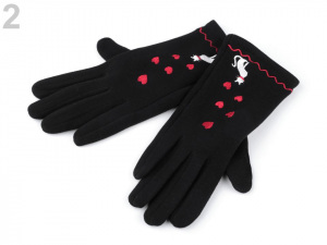 Dámské úpletové rukavice kočka