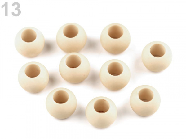 Plastové korálky matné s velkým průvlekem 10x12 mm