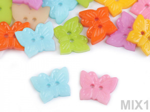 Knoflíky motýl, medvěd, květ, kost, šnek