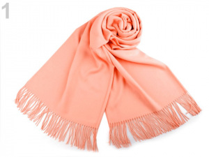 Šátek / šála typu pashmina s třásněmi 65x180 cm