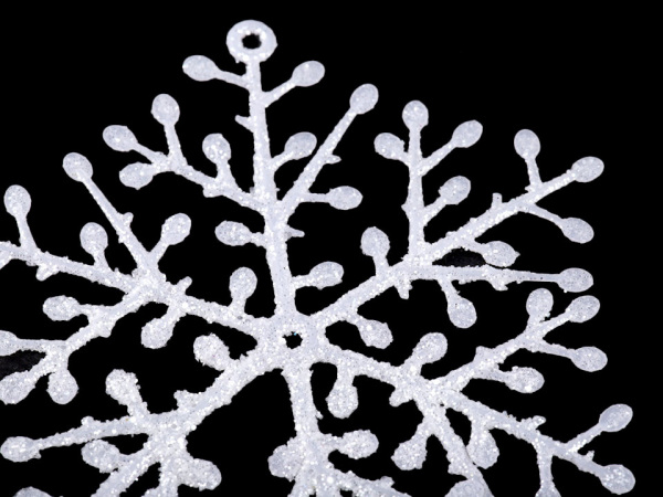 Vločka s glitry k zavěšení Ø8,5 cm menší