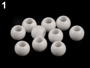 Plastové korálky s velkým průvlekem 9x12 mm