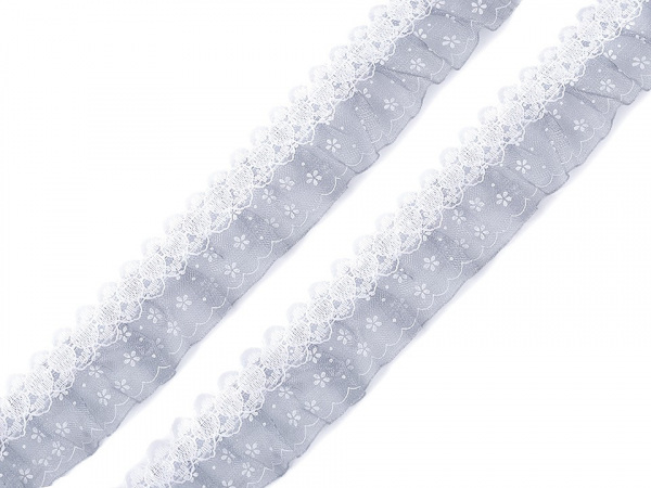 Volánkový prýmek s krajkou šíře 30 mm