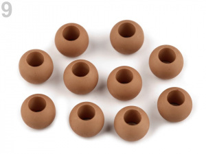 Plastové korálky matné s velkým průvlekem 10x12 mm