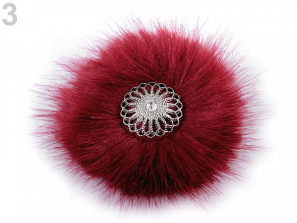 Kožešinová brož na patent na obuv, na oděvy