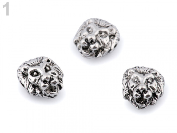 Kovový korálek lev, drak, panter