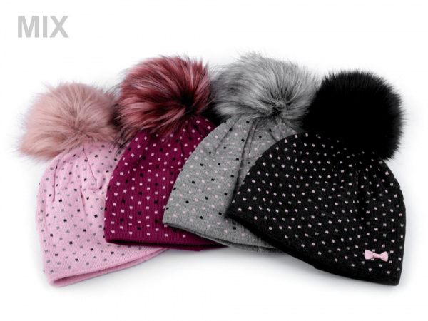 Dívčí zimní čepice s bambulí Capu