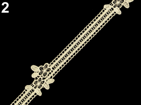 Vzdušná krajka / vsadka šíře 12 mm květy