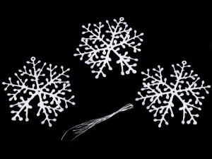 Vločka s glitry k zavěšení Ø8,5 cm menší