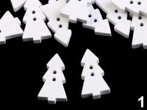 Dřevěný dekorační knoflík stromeček velký