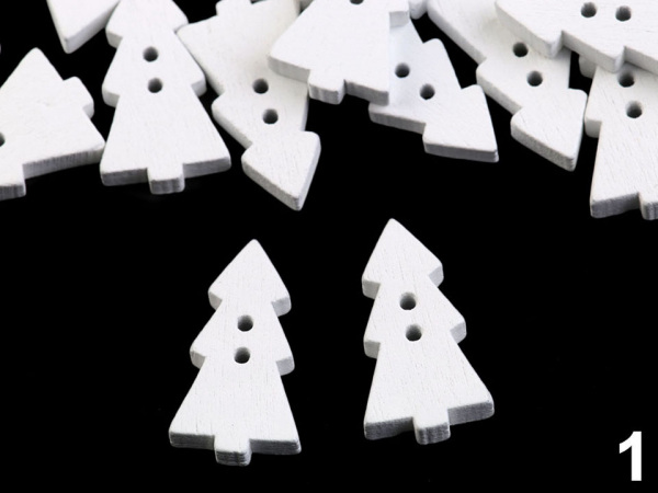 Dřevěný dekorační knoflík stromeček velký