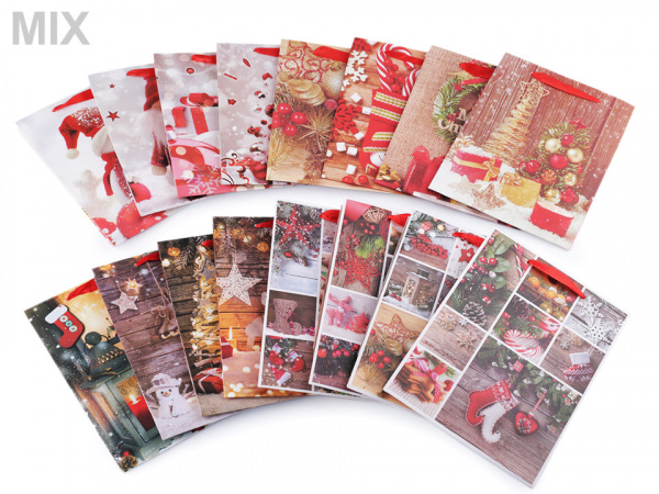 Dárková taška vánoční, sada 3 velikostí