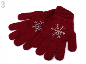 Dámské pletené rukavice vločka s kamínky Capu