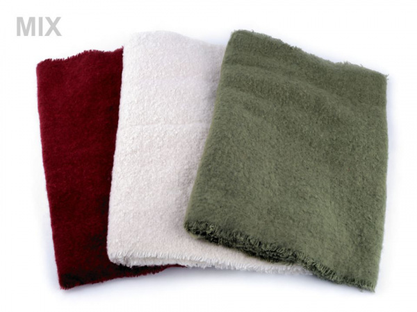 Šála zimní  jednobarevná s dredy 50x185 cm