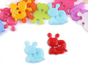 Knoflíky motýl, medvěd, květ, kost, šnek