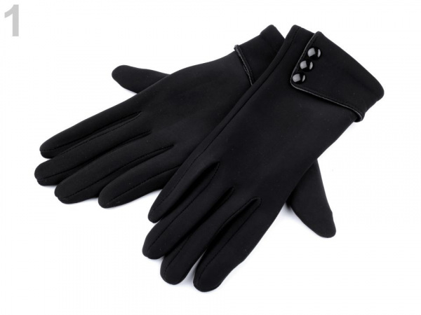 Dámské rukavice s knoflíky, bambulkou