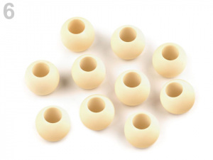 Plastové korálky matné s velkým průvlekem 10x12 mm