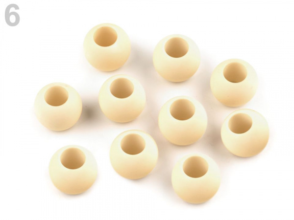 Plastové korálky matné s velkým průvlekem 10x12 mm